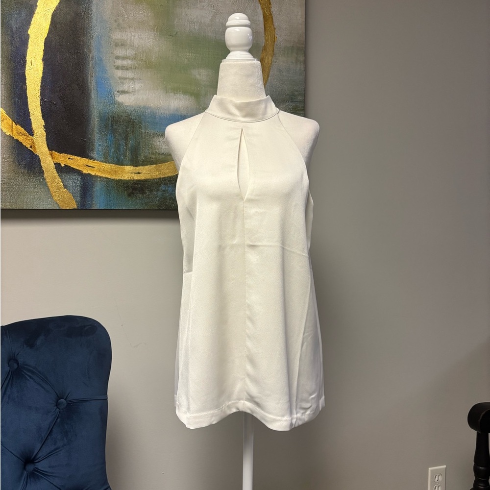 Banana Republic Cream Mandarin Collar Blouse